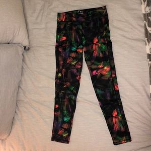 Black/neon leggings